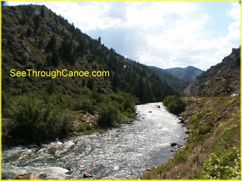 picture of clear creek where it runs through Idaho Springs