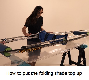 how to put the folding shade top up on the kayak