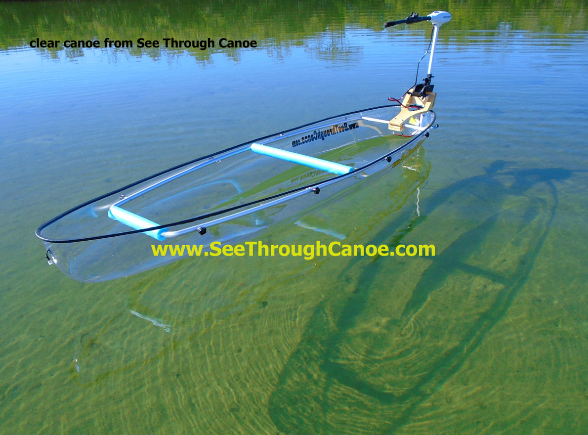 clear canoe on the water
